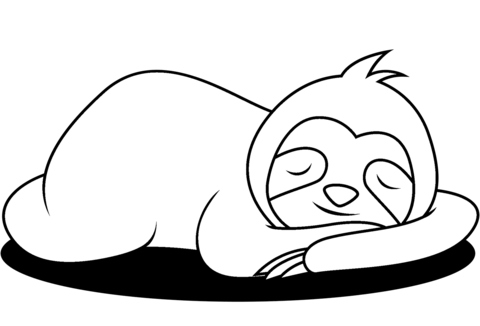 Sleeping Sloth Coloring Page